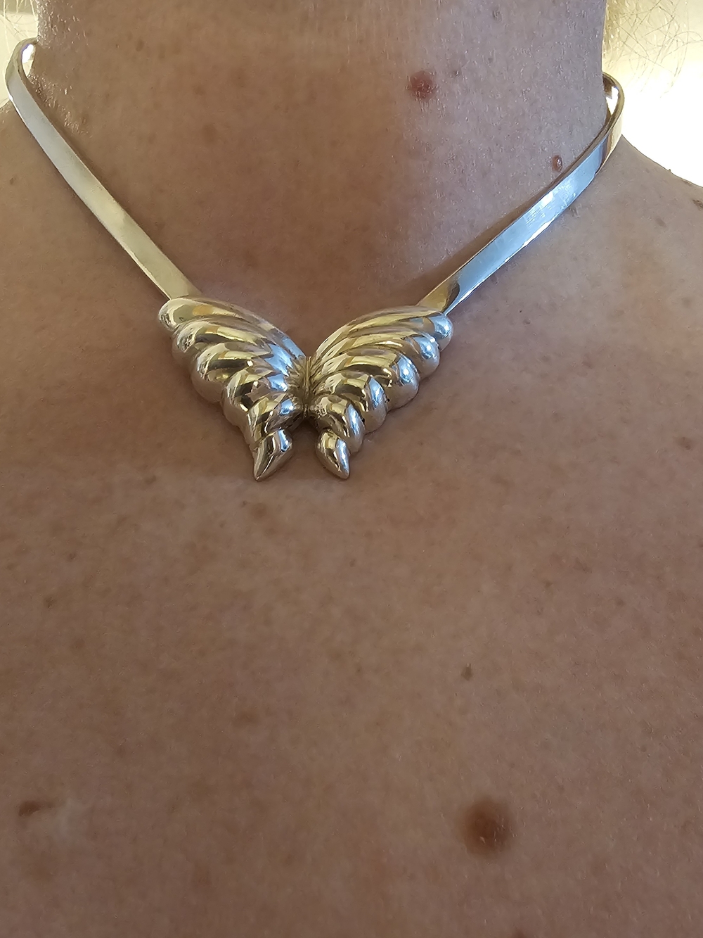 Sterling Silver Wing Choker Necklace - Women Jewelry